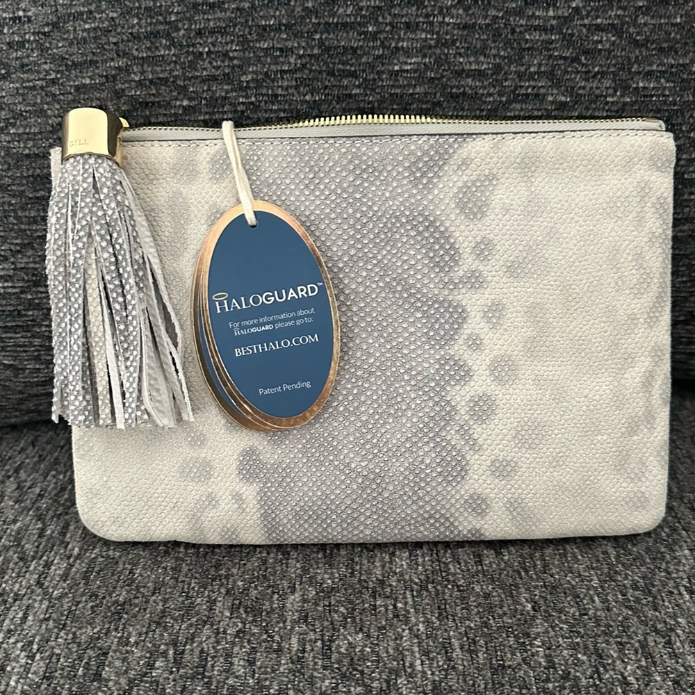 NWT G.I.L.L Embossed Animal Print Leather Pouch